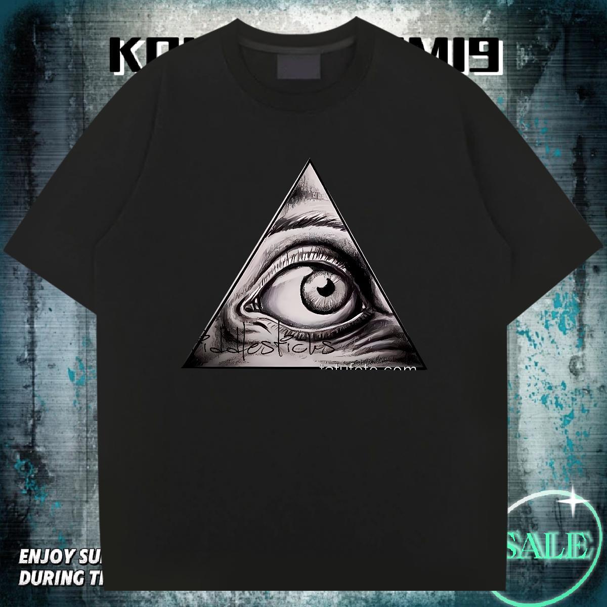 Loose Mens T Shirts 230g 100% Cotton eye of the devil Casual Custom Print Plus Size Pure Cotton Tshirt for Man Woman New Arrival Tee Shirt
