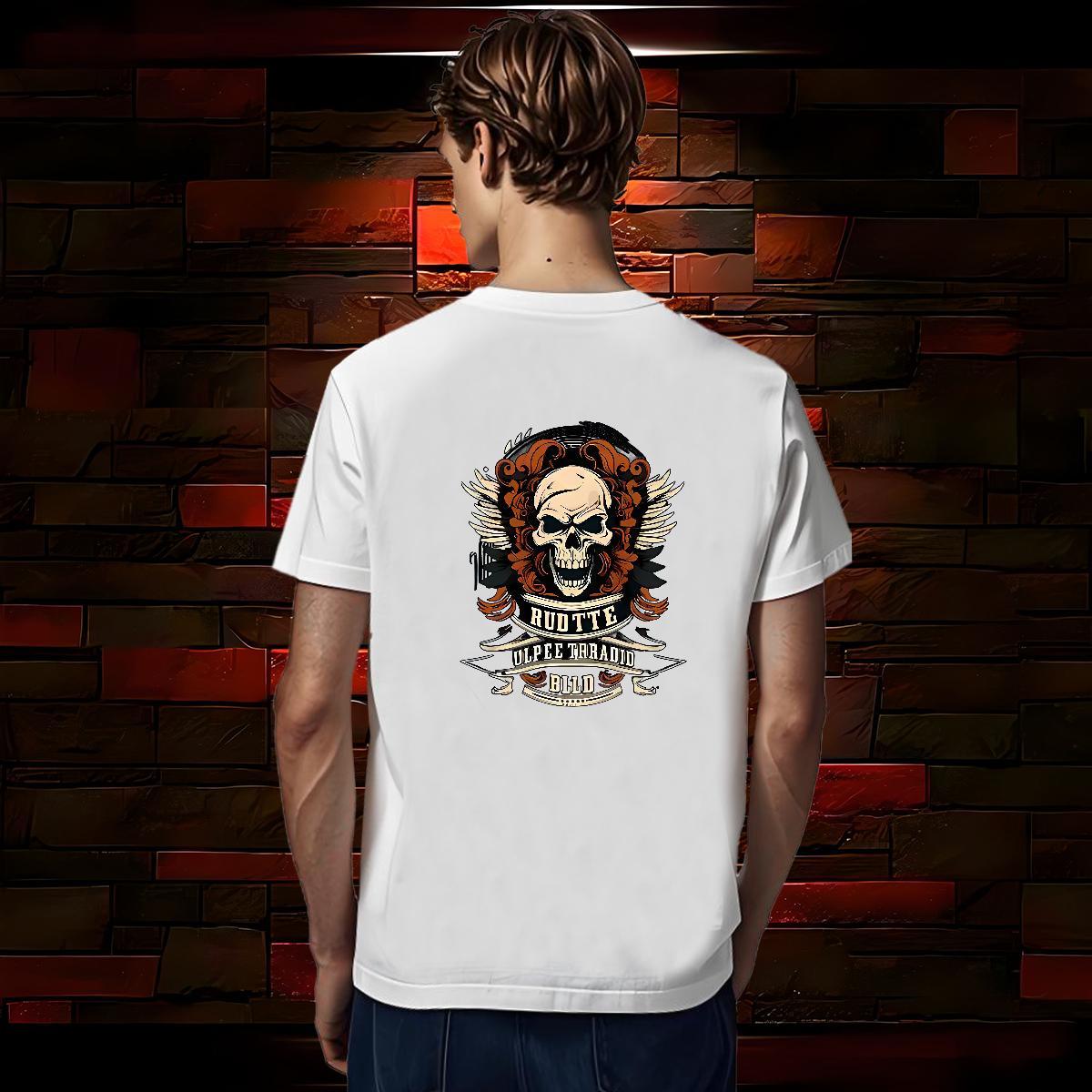 Unisex T-Shirts for Men 230g Cotton skull Hip Hop Cartoon Print Short Sleeve Soft Men Clothes T-Shirt Designer Top Tees