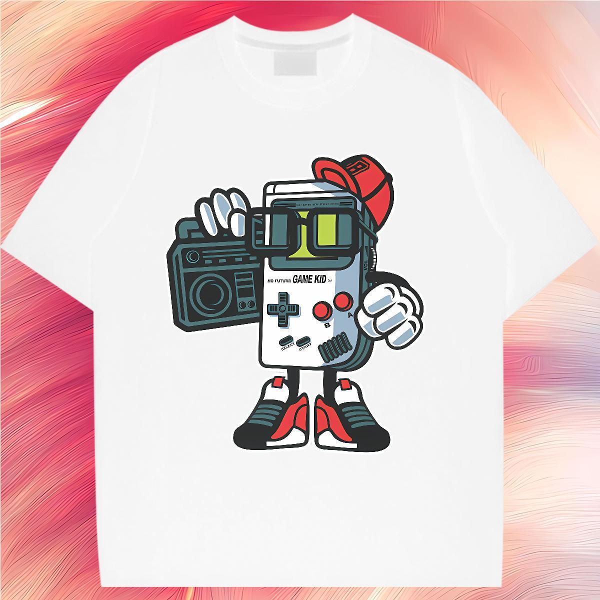 Unisex Women Tees 230g Pure Cotton play games Sports Street Wear T Shirts Women Breathable Short Sleeve Oversized L-4XL Top Tees