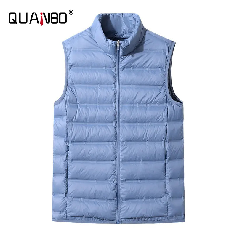 Ultra fine 5XL 8XL mens sleeveless down jacket Spring and Autumn 90% white duck ultra light inflatable 240822