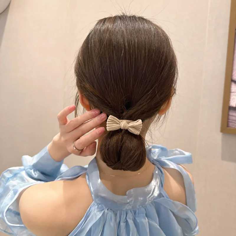 10 pieces/set of new sweet bow headband Scrunchies for women and girls simple black elastic hair rope small ponytail hair clip accessories W240822