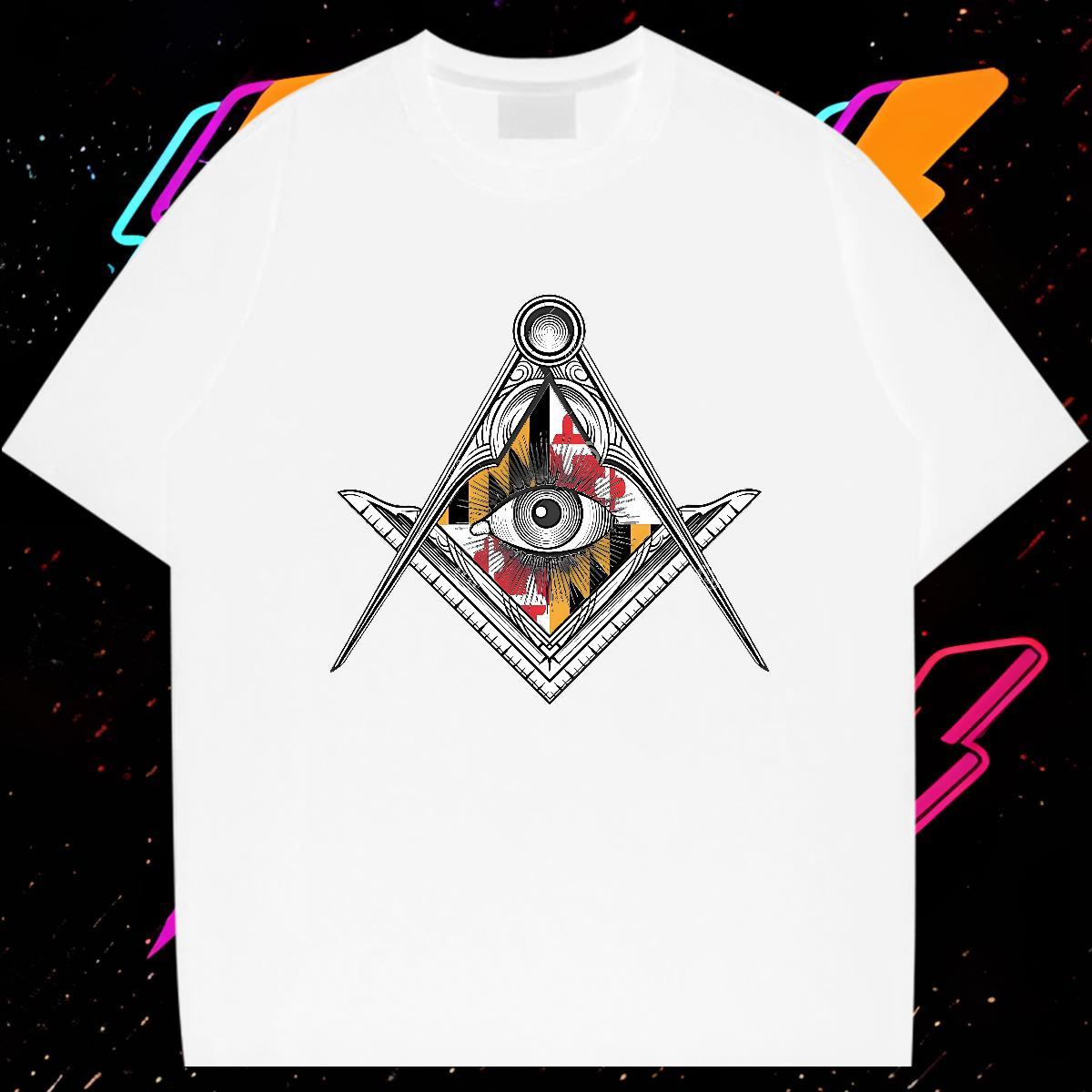 Loose Fit T-Shirts 230g 100% Cotton eye of the devil Street Wear Oversized 4XL Breathable Short Sleeve Men Clothes T-Shirt 2024 DIY Tops Tees