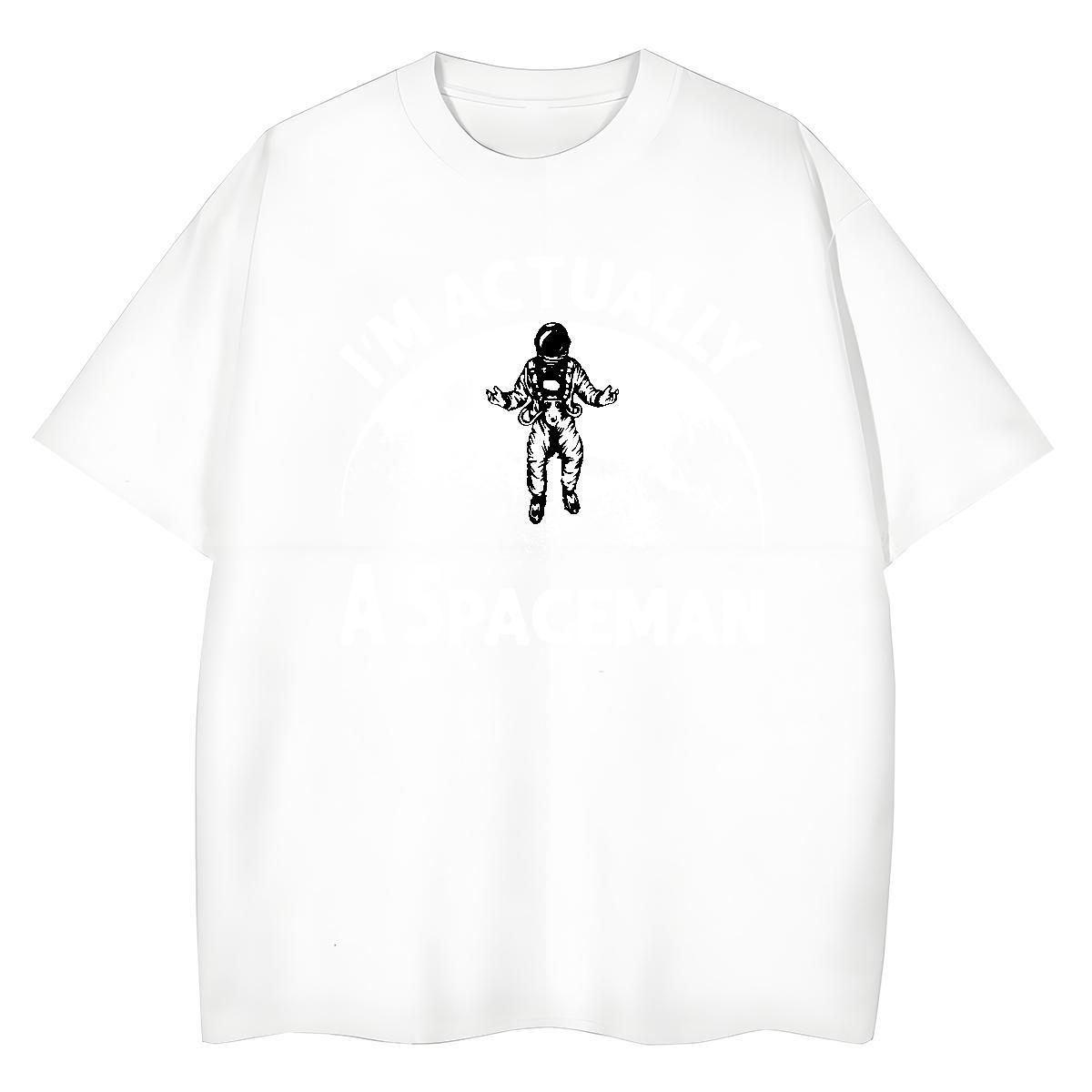Comfortable Unisex Tshirts 100% Cotton 230g cosmonaut Daily Outfit Women T Shirts Breathable Short Sleeve DIY Printed Tops