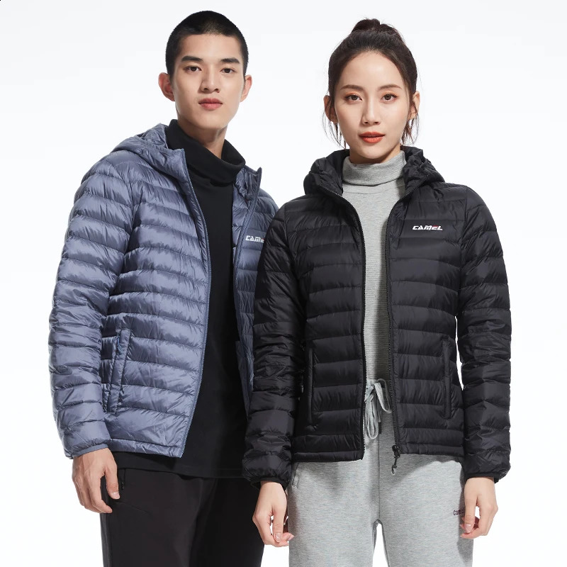 Golden satin womens down jacket camping hiking Ultralight packaging waterproof and warm windproof 240822
