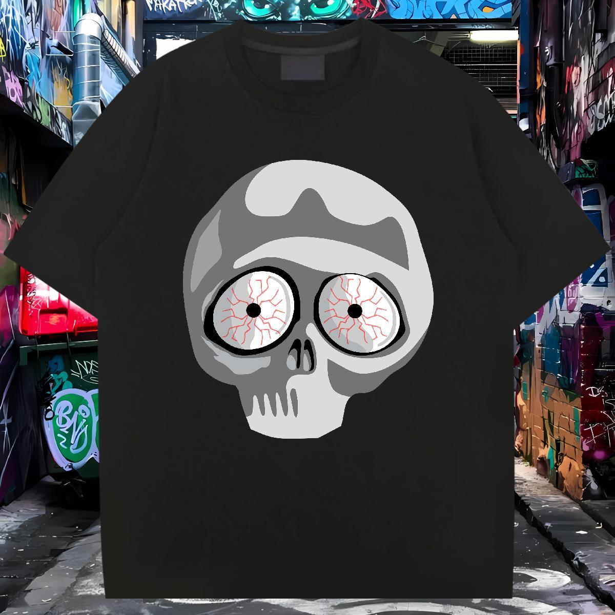 Loose Fit T-Shirts for Men 100% Cotton 230g skull Street Wear Custom Printing Breathable Short Sleeve Men Tees DIY Customized Top Tees
