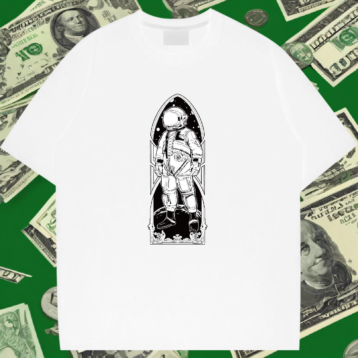 Lady Women Tshirts 230g 100% Cotton universe Street T Shirt For Woman Breathable Soft Plus Size Cartoon Top Tees