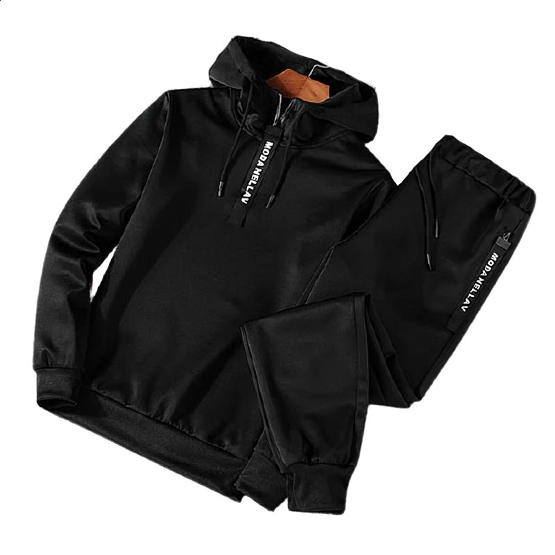 Mens Sweatshirt Set HoodiesSweatpants Tracksuit Men 2 Piece Outfits Jogger Bottom Suit Male Pullover Hoodie Sets 240822