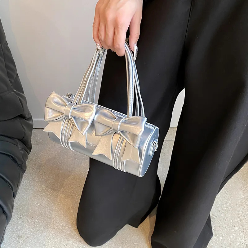 Red Bow Tote Bag Fashion High Quality PU Leather Messenger Bag Women Lage Capacity Handbags Female Shoulder Bag 240822