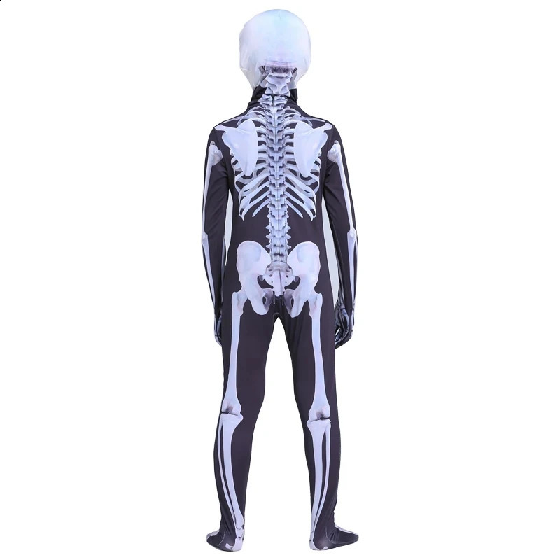 Adult and childrens Halloween costumes zombie skeleton jumpsuit headgear carnival party roleplaying set boys girls tight fitting clothes w240824