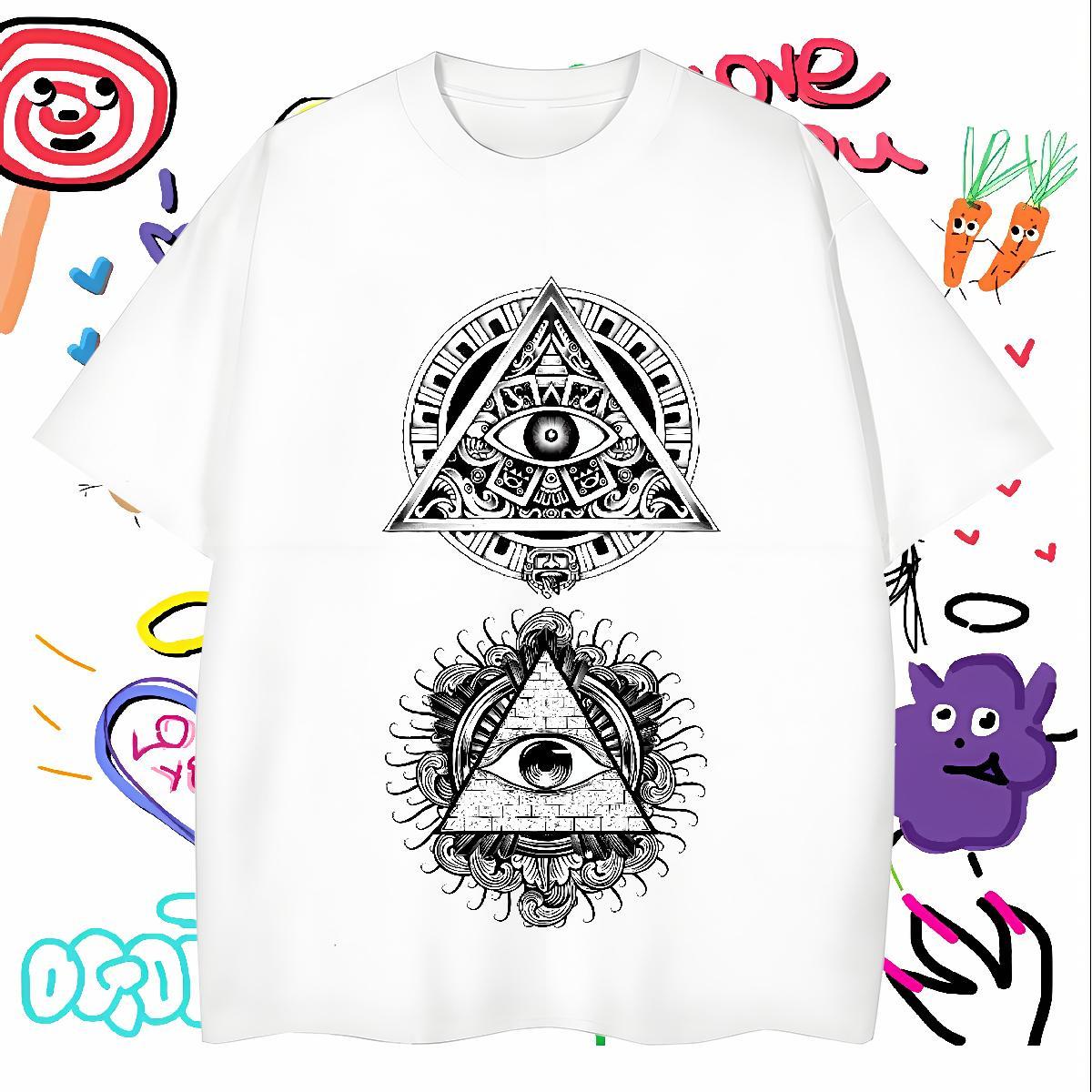 Wholesale T Shirt For Man 230g 100% Cotton eye of the devil High Street Hip Hop Customized Print Breathable Crew Neck Men Tees Designer Fashion Wear