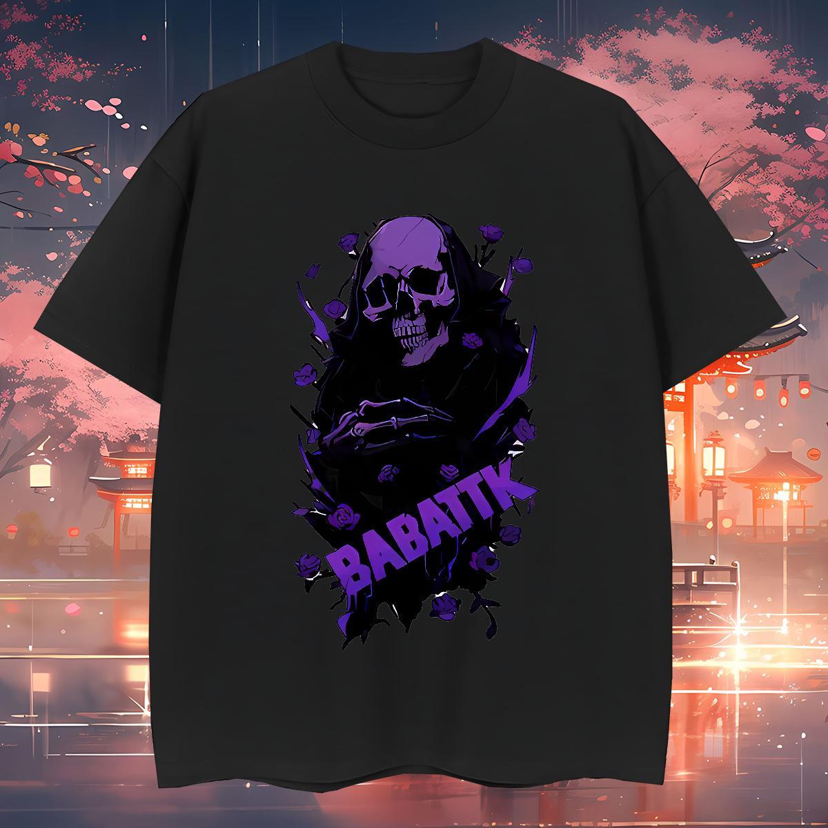 Loose Fit T Shirts Men 230g Pure Cotton skull Daily Outfit Customized Print Breathable Short Sleeve Mens Tshirts Factory Direct Polos