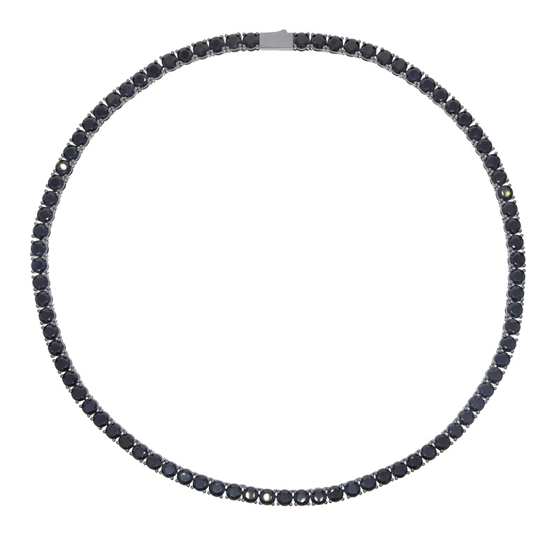 5mm Hip Hop Tennis Chains Jewelry Mens Black Purple Diamond Stone Chain Necklace Fashion Jewelry