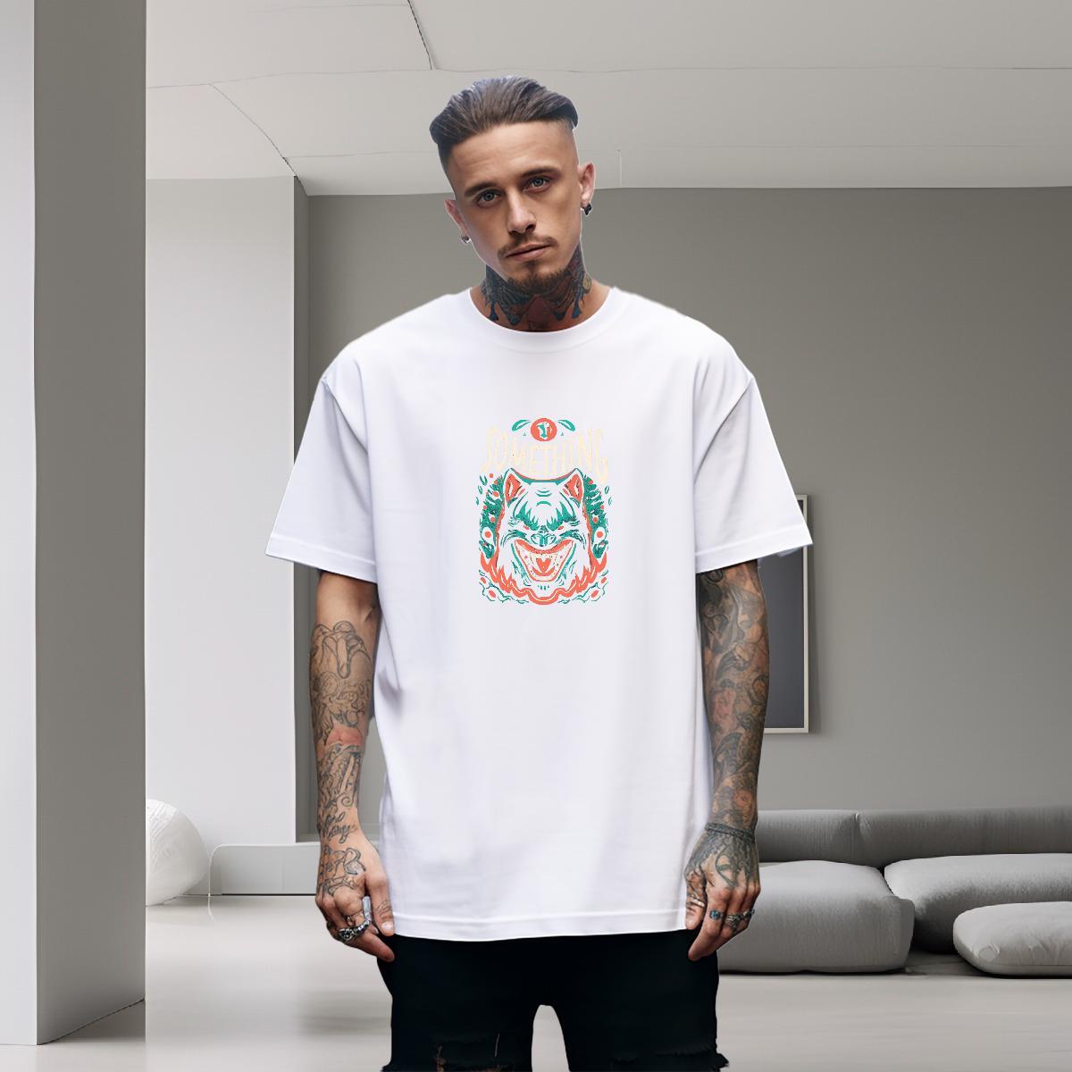 Classic T-Shirts for Men 230g Cotton skull Hip Hop Street Custom Anime Breathable Crew Neck Men Tshirts Designer Fashion Tee Shirt