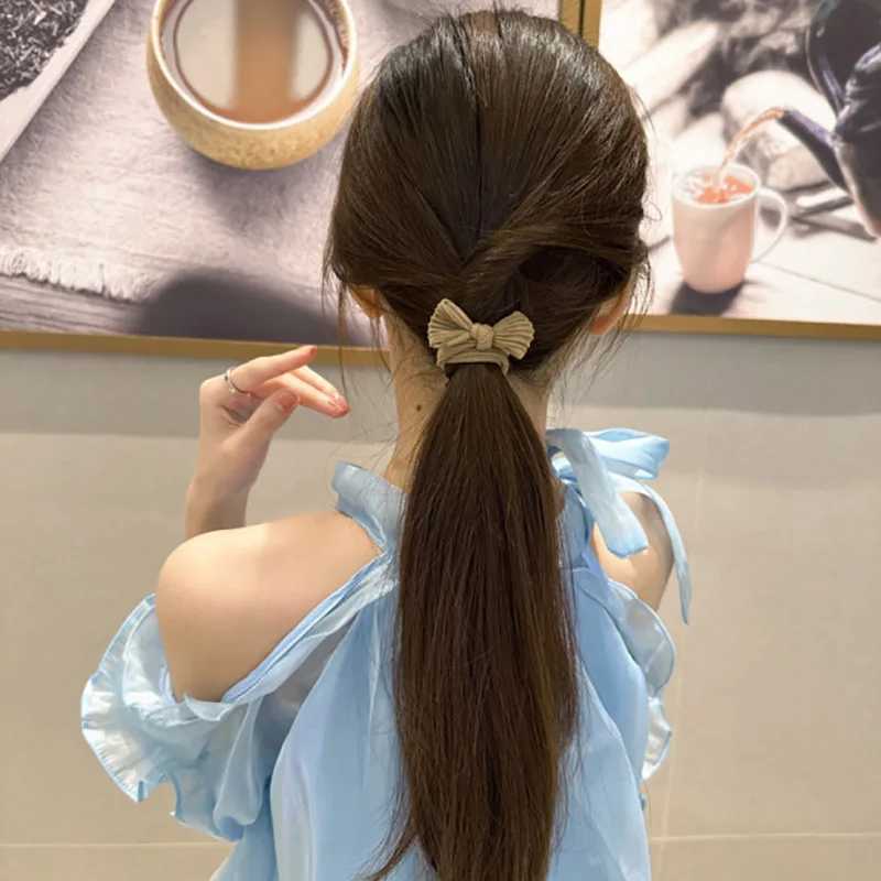 10 pieces/set of new sweet bow headband Scrunchies for women and girls simple black elastic hair rope small ponytail hair clip accessories W240822