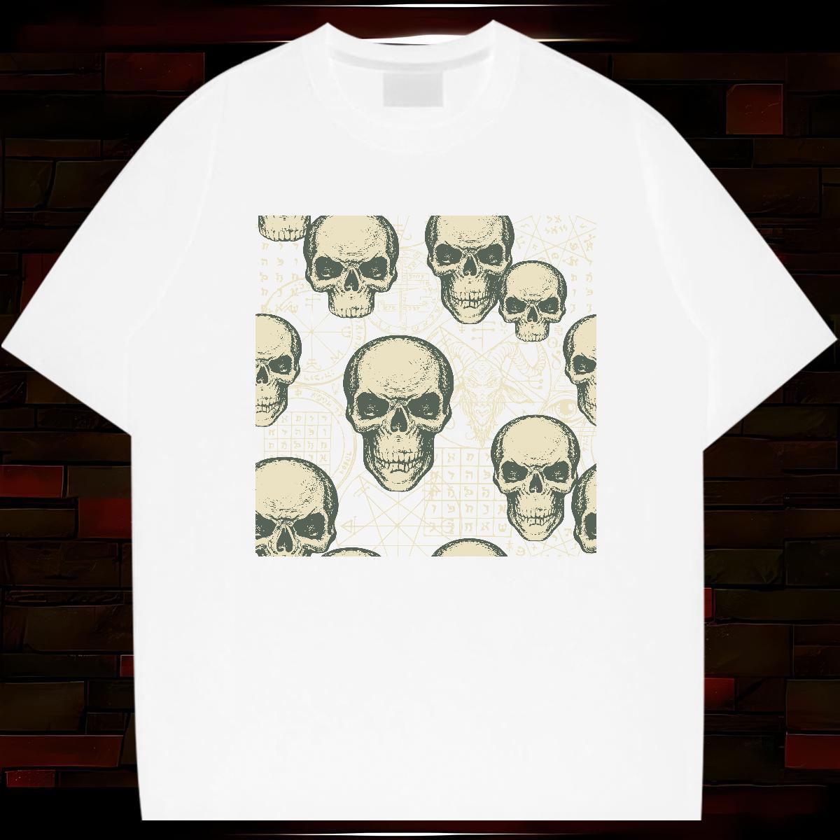 Brand Men T Shirts 100% Cotton 230g skull Daily Outfit Customized Short Sleeve Soft Men Tops Tees Factory Direct Clothings