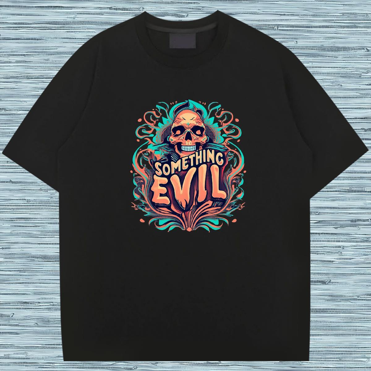 Unisex T-Shirts for Men 230g Pure Cotton skull Street wear Hip Hop Customized Crew Neck Breathable Tshirts Designer Fashion Clothings