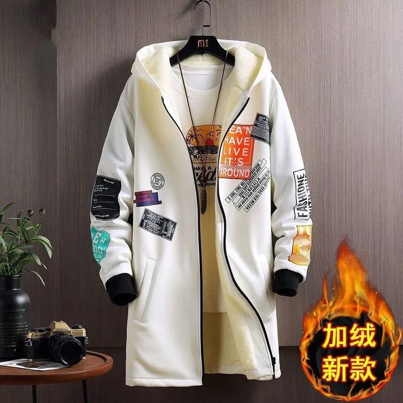 style Winter jacket men Fashion Trend thicken Coats Mens Casual Loose style hooded Warm Trench Coat male size M-5XL 240822