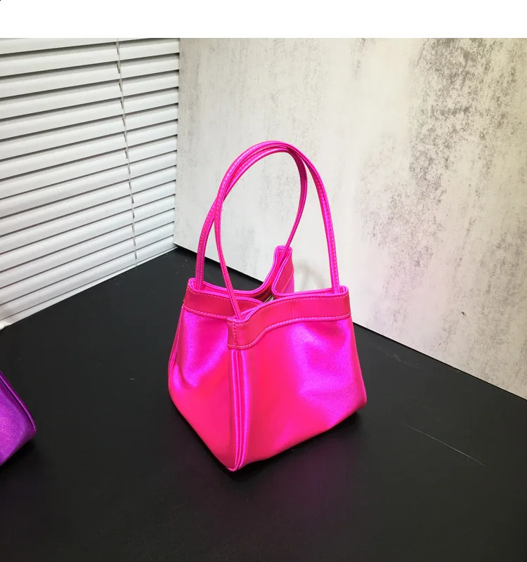 Womens Top Handle Bottom Bucket Bag PurpleBlackGoldRose Red Handbag for Party Night Shoulder 240823