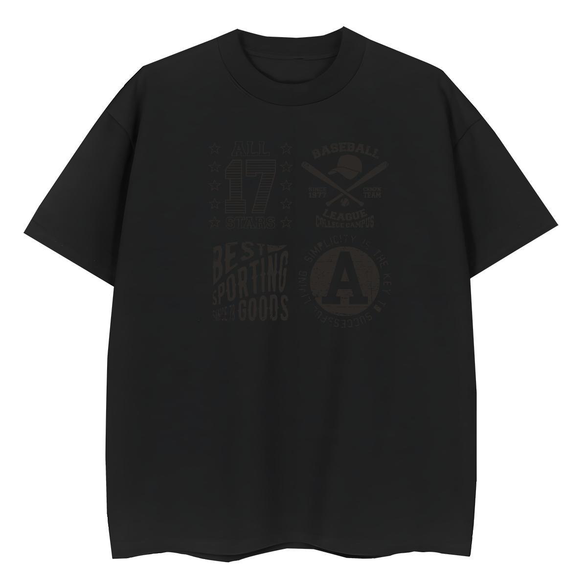 Loose fit Couples T Shirts 230g 100% Cotton letter Beach Womens T Shirts Short Sleeve O-Neck DIY Anime Printed Clothings
