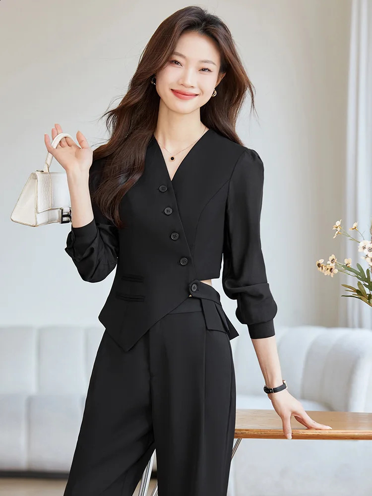Two Piece Sets Womens Outifits Professional Business Formal Pants Suit Office Ladies Work Wear Long Sleeve Blazer and Skirts 240823