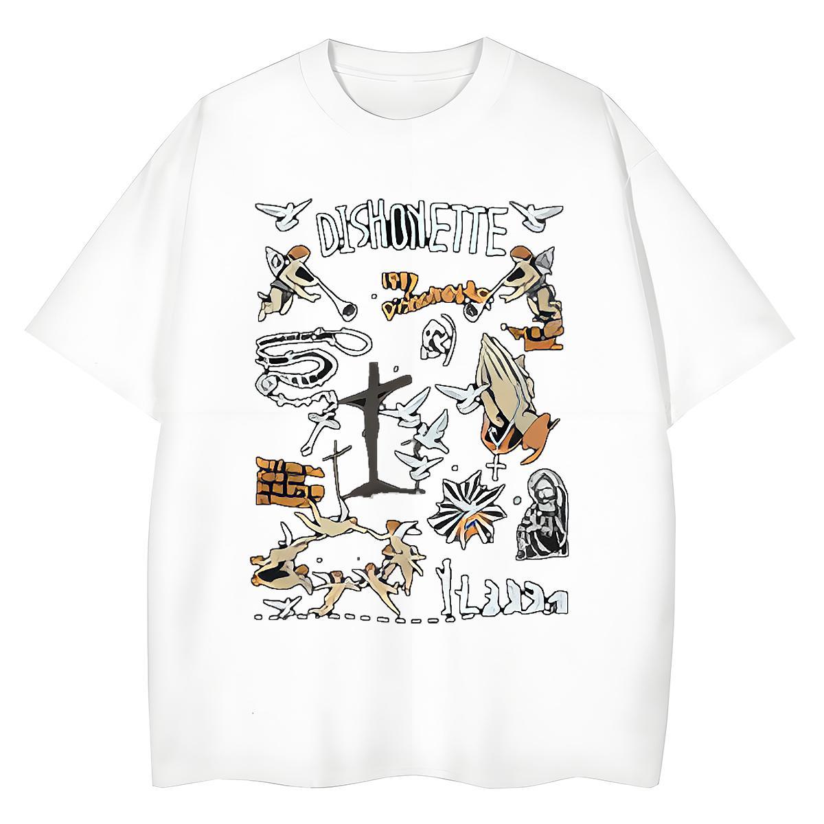 Comfortable Unisex Tshirts 230g 100% Cotton English Casual Beach T Shirts Women Crew Neck Anime Oversized Tees