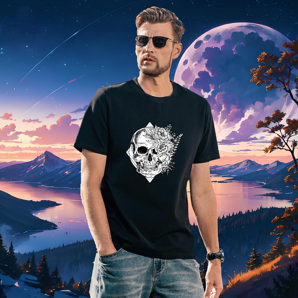 TOP Quality T-Shirts 230g Pure Cotton flower Street Casual Asian Size O Neck Short Sleeves Mens Tshirts Designer Fashion Tees