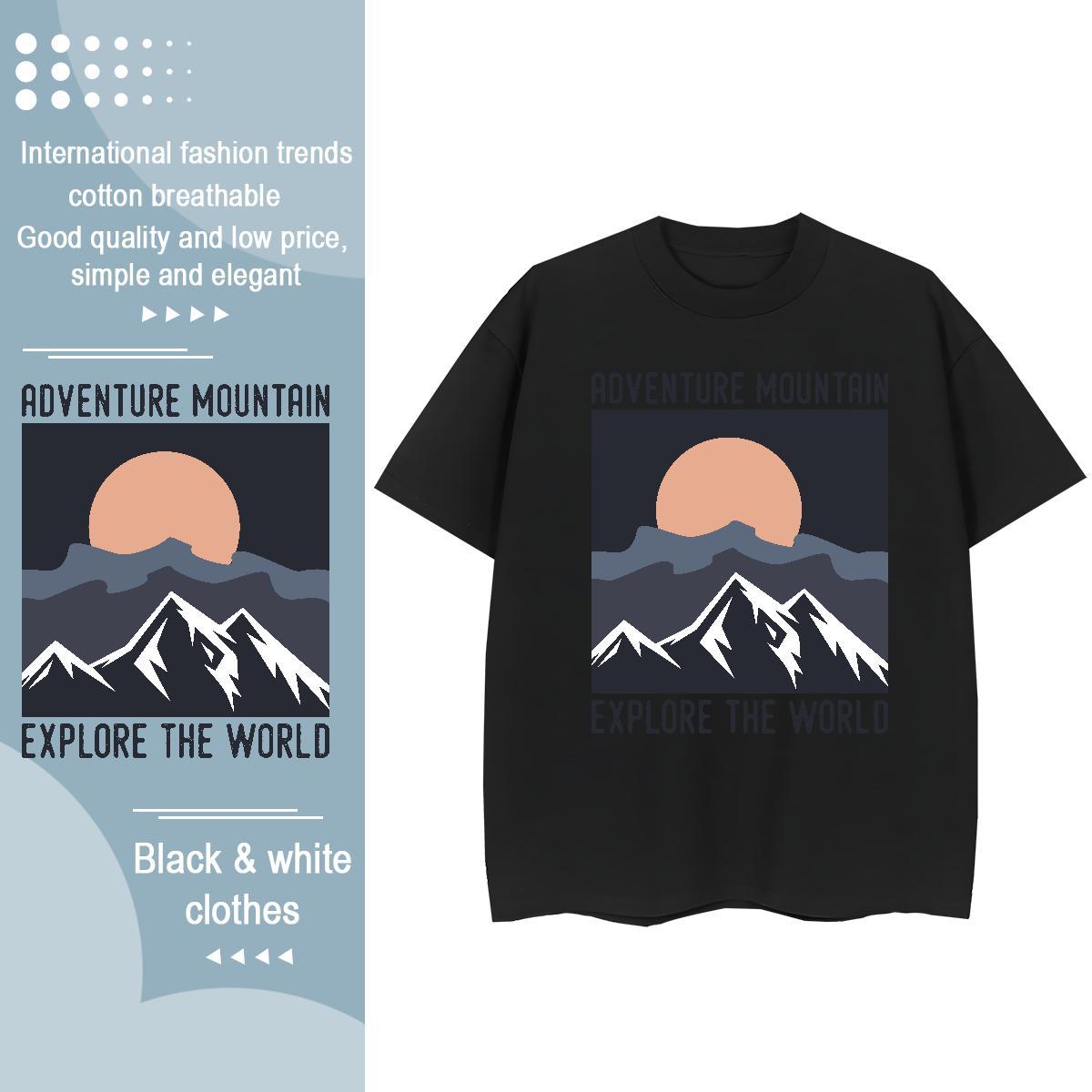 High quality Tshirt for Man Woman 230g Cotton mountains Hip Hop Street Woman T Shirts Breathable Anime Wear