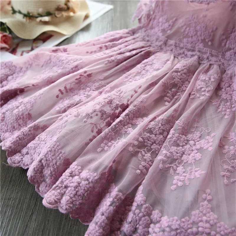 3-8-year-old girls and childrens dresses floral elegant girls dresses childrens dresses lace chiffon childrens casual clothing 2024 summer girls dress