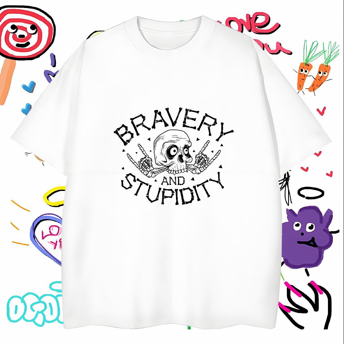 Cool Design Mens T Shirts 230g Pure Cotton skull Hip Hop Anime Print Breathable Soft Men Tees 2024 Summer Clothings