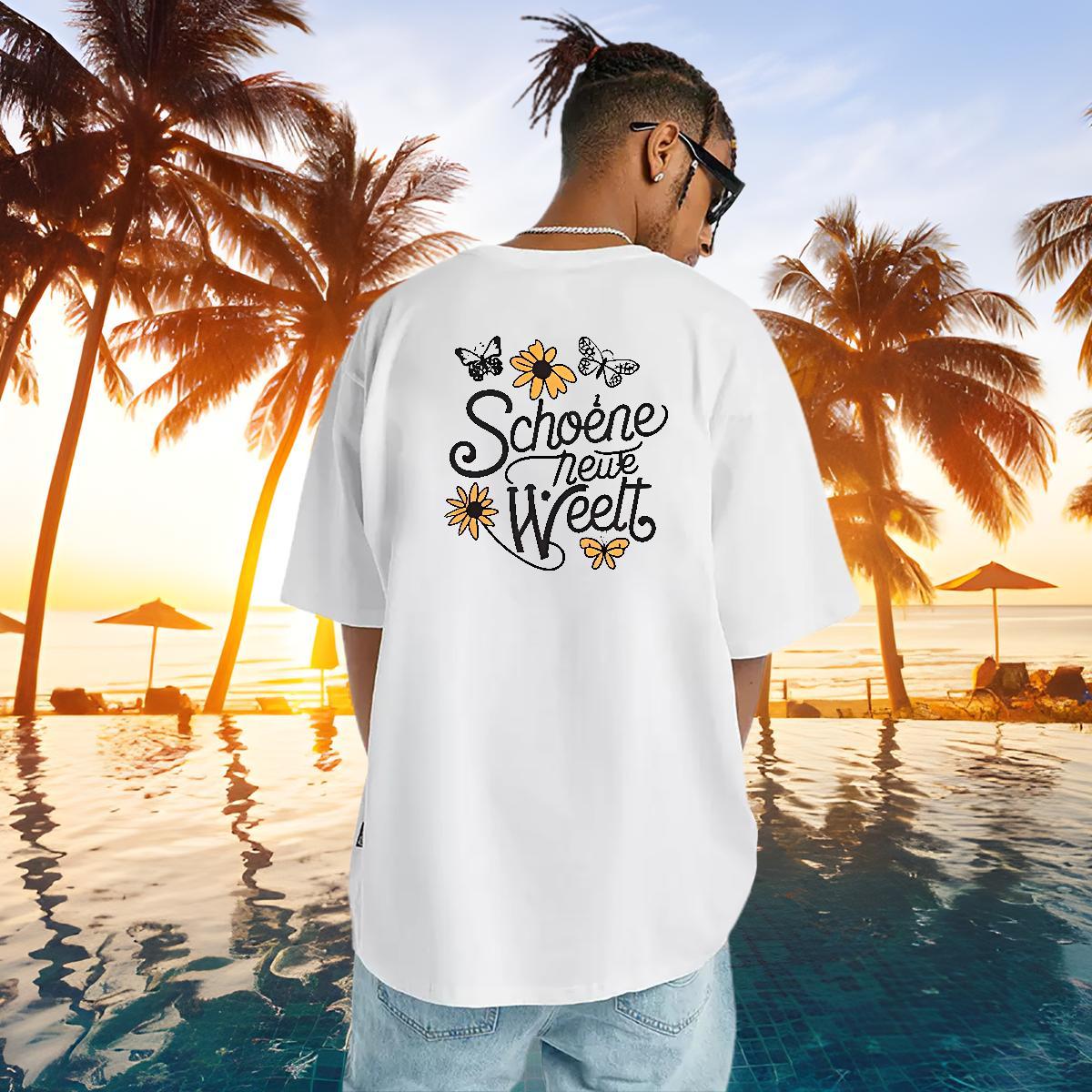 Classic T-Shirts 230g Pure Cotton letter Street Casual Custom Print Plus Size Round Neck Short Sleeve Men Tees Designer Tee Shirt