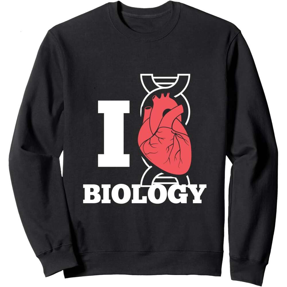 Long Sleeve Shirts for Men sweatshirt I Love Heart Biology Science Funny Gift Sweatshirt T shirt Tee Streetwear Casual tops clothes
