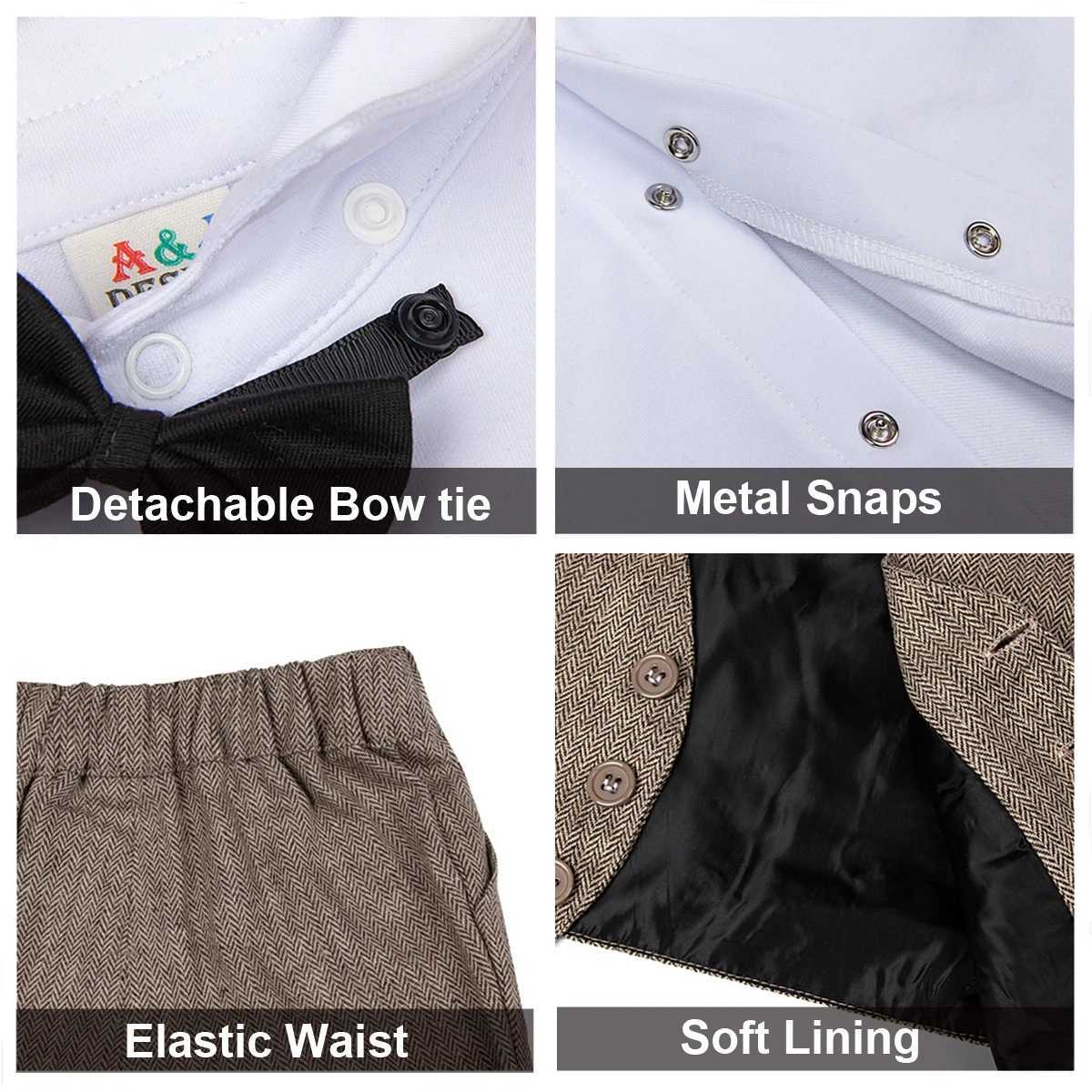 Baby Clothing Set Baby Formal Set Preschool Wedding Birthday Party Clothing Christmas Jacket Gentlemans Shirt Shorts Set W240823