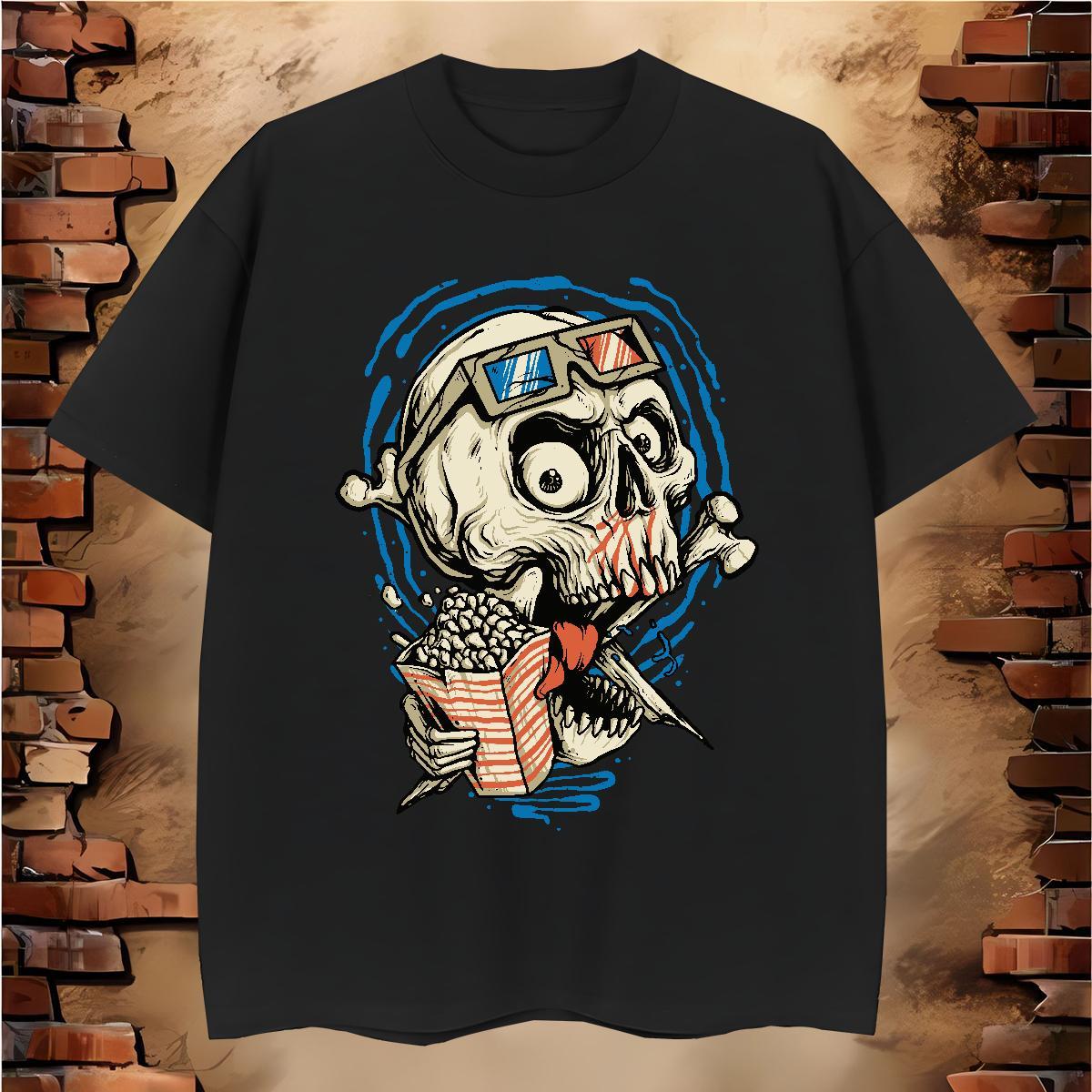 Cool Design T-Shirts for Men 100% Cotton 230g skull Casual Daily Wear Custom Print Plus Size Short Sleeve O-Neck Mens Tshirts Free Shipping Tops Tees