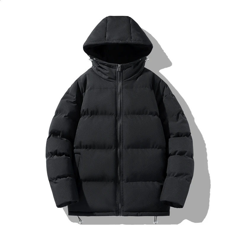 Neutral Winter Jacket Mens Warm Parkas Thick Coat Stand up Collar Solid Color Casual Parka Fashion Street Wear 240822