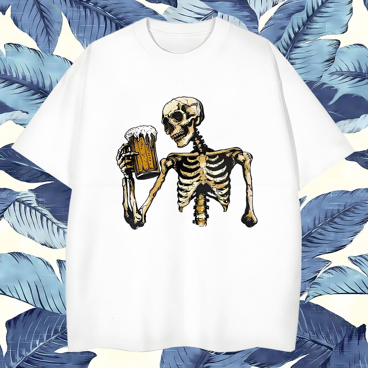 TOP Quality T Shirt For Man 230g 100% Cotton beer Beach Plus Size Custom Breathable Crew Neck Men Tees Brand Tees Shirts