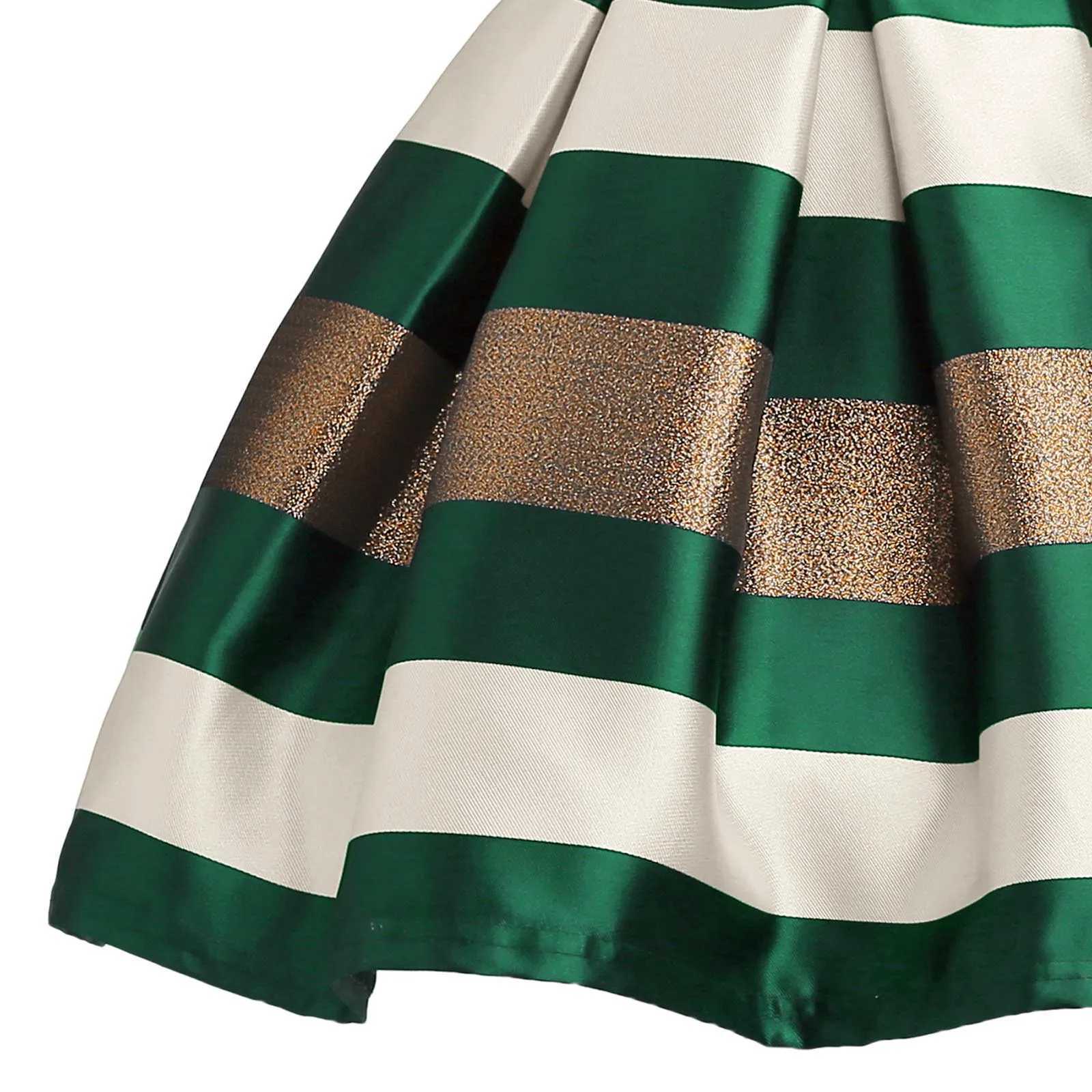Elegant childrens birthday princess dress girls striped evening dress party dress wedding dress childrens wedding dress 2 3 4 5 6 7 9 years old W24082