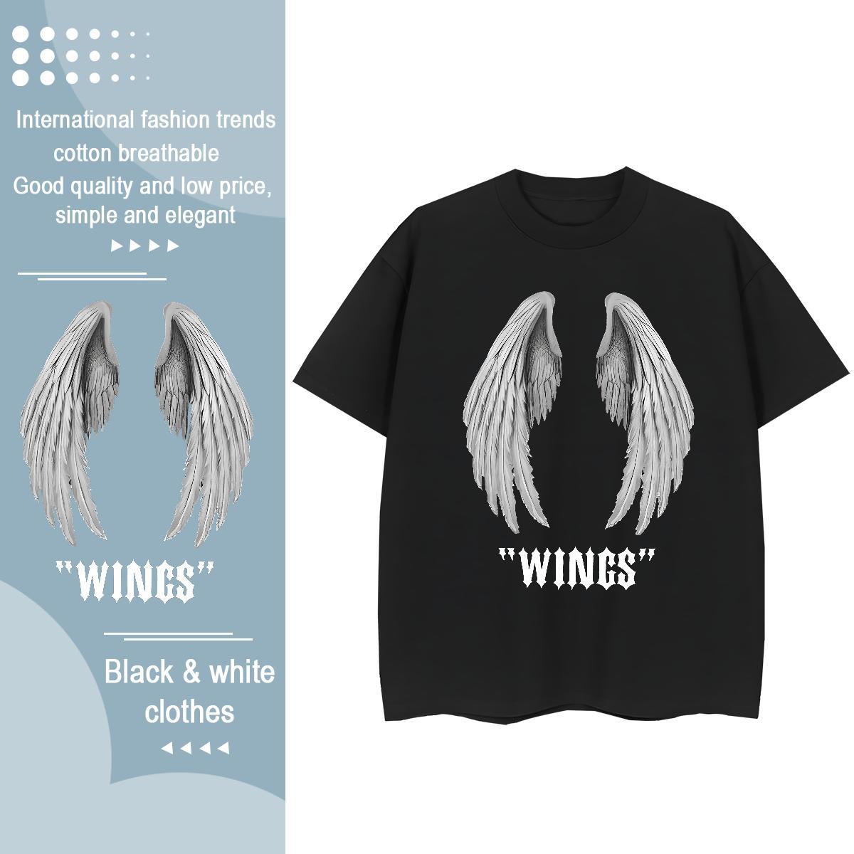 Soft Lady T shirt 230g 100% Cotton letter High Street Hip Hop Womens T Shirts Crew Neck Breathable DIY Anime Printed Top Shirts