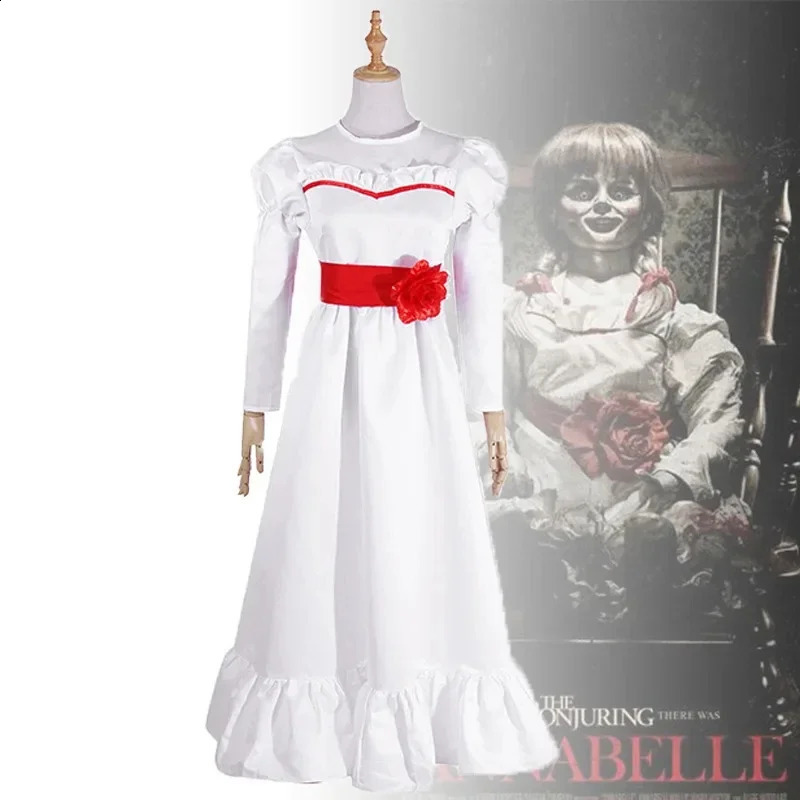 Adult Childrens Horror Bride Chucky Annabelle Cosplay Costume Wig Magic Doll Mask Girl Evil Halloween 240823