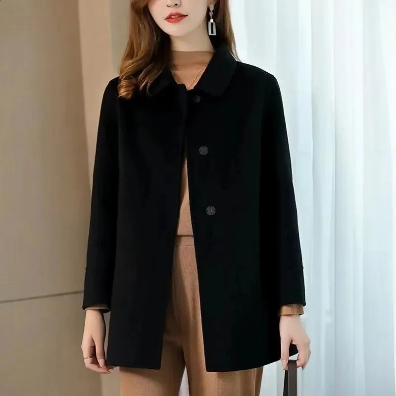 High-End Woolen Jacket Womens Long Section Spring Autumn Winter Outwear Korean Casual Short Wool Coat Female Tops 240822