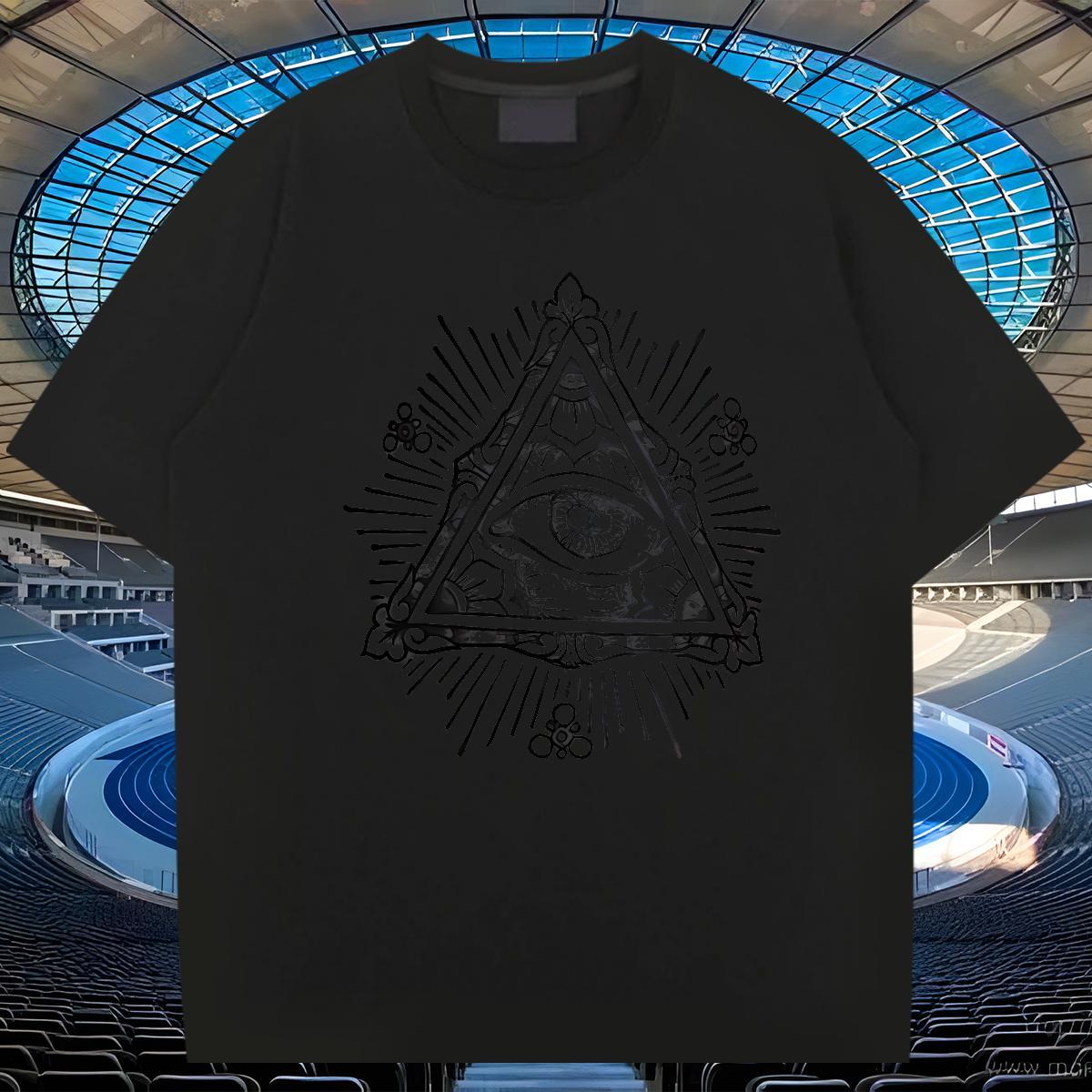 Loose T shirt 230g Pure Cotton eye of the devil Summer Casual Anime Breathable Short Sleeve Couples T Shirts DIY Wear