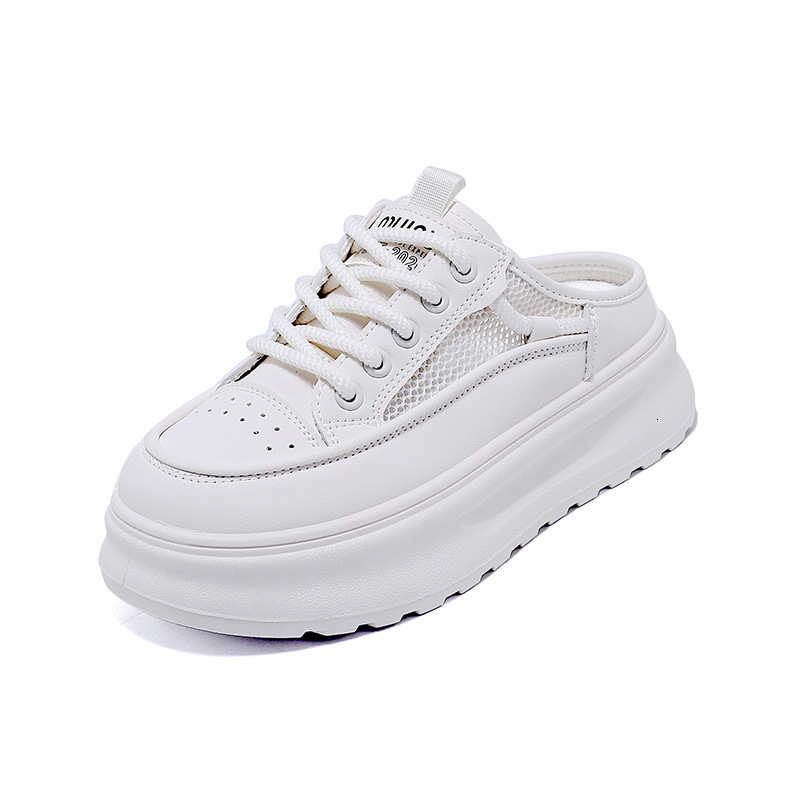 Ddmysports Thick Soled Half Support Slippers Women Versatile And Casual For Outdoor Wear Summer New Breathable Baotou White Shoes KT OUTDOOR