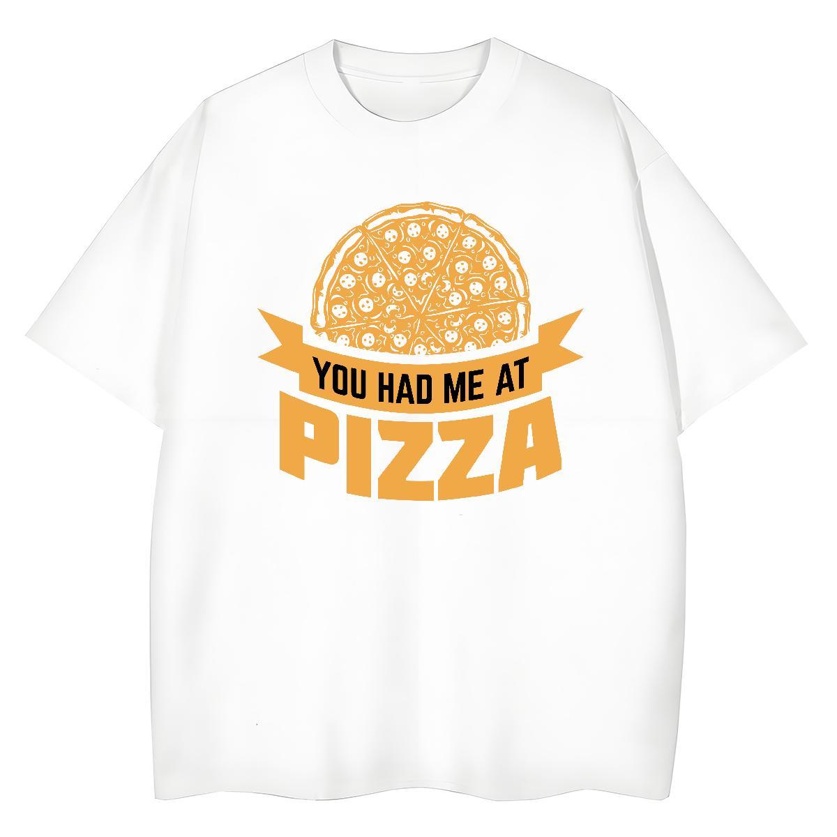 5A Women Tshirts 230g 100% Cotton pizza Spring Summer T Shirts Women Breathable Soft Black Oversized Top Tees