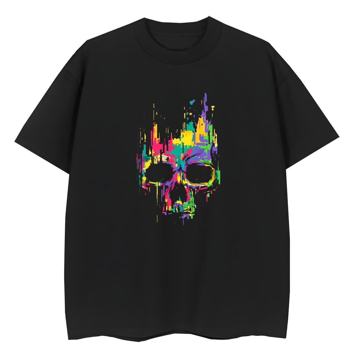 Wholesale T Shirt For Man 230g Pure Cotton skull Summer Casual Asian Size Breathable Crew Neck Men Clothes T-Shirt 2024 Designer Tee Shirt