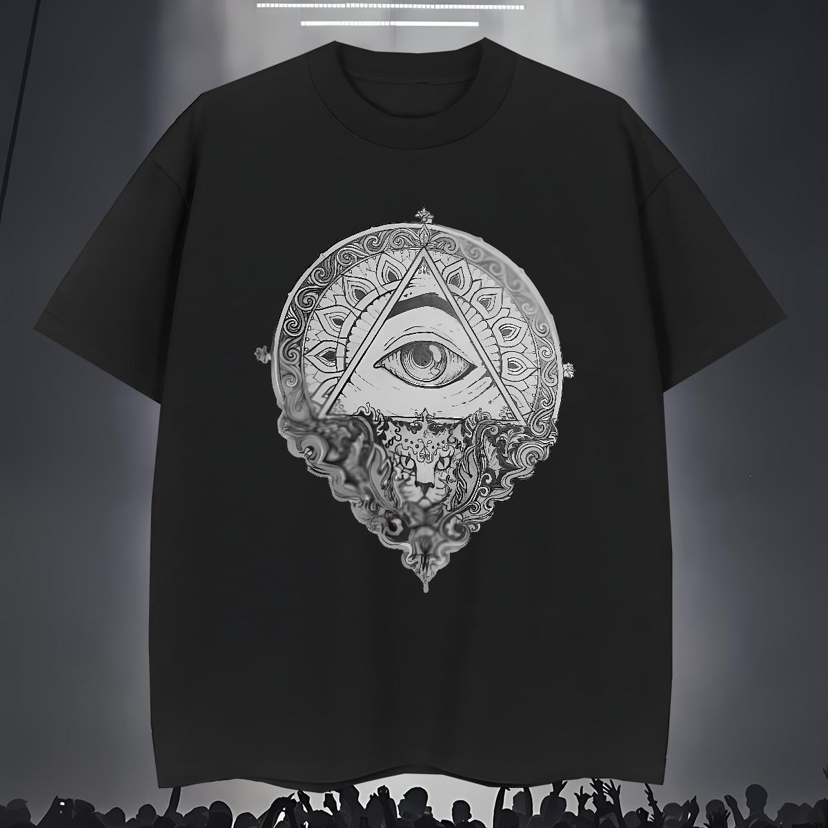 Brand T Shirt For Man 230g Pure Cotton eye of the devil Spring Summer Custom Printing Round Neck Short Sleeve Tshirt for Man Woman 2024 DIY Tops Tees