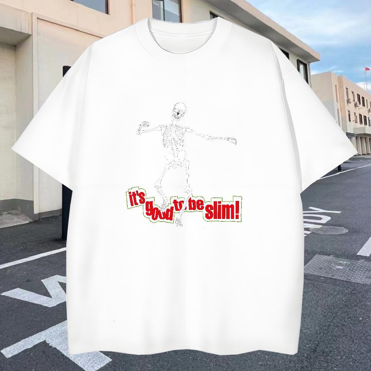Designer Men T Shirts 230g Cotton skull Hip Hop Street Graphic Crew Neck Tshirt for Man Woman New Arrival Polos