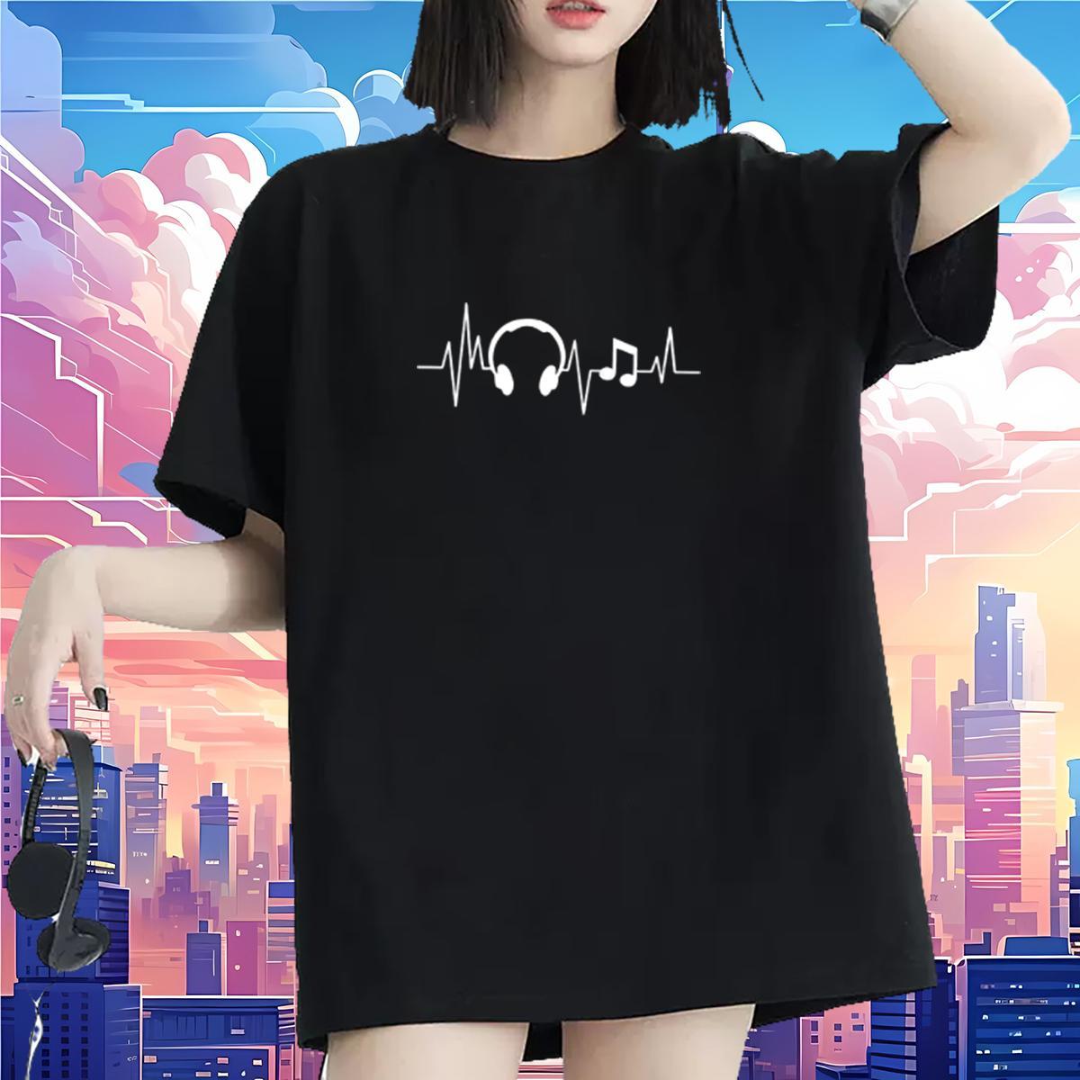 Nice Lady T shirt 100% Cotton 230g letter Daily Outfit T Shirt For Woman Comfortable Floral Print Top Shirts
