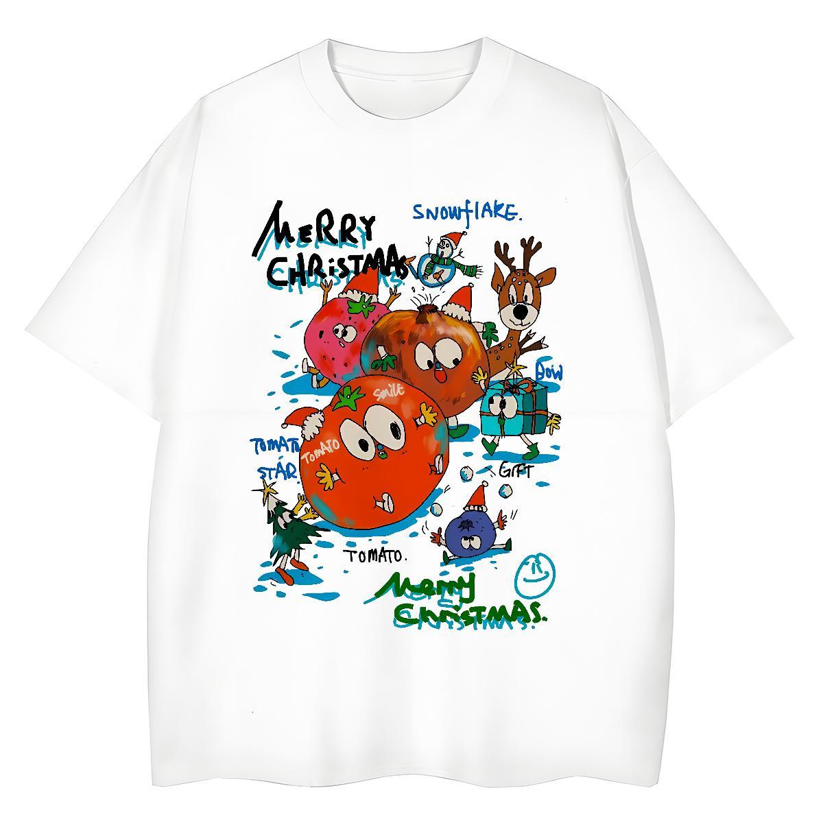 Loose fit Tshirt for Man Woman 100% Cotton 230g cartoon Hip Hop Street T shirt O Neck Short Sleeves Graphic Tops