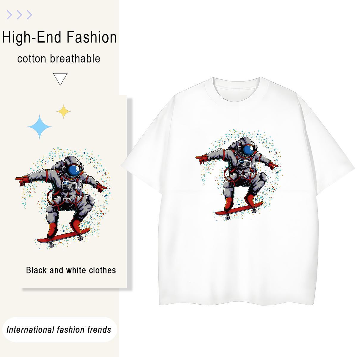 Free Shipping Women Tees 230g Pure Cotton universe Street Womens T Shirts Breathable Short Sleeve Cartoon Anime Clothes