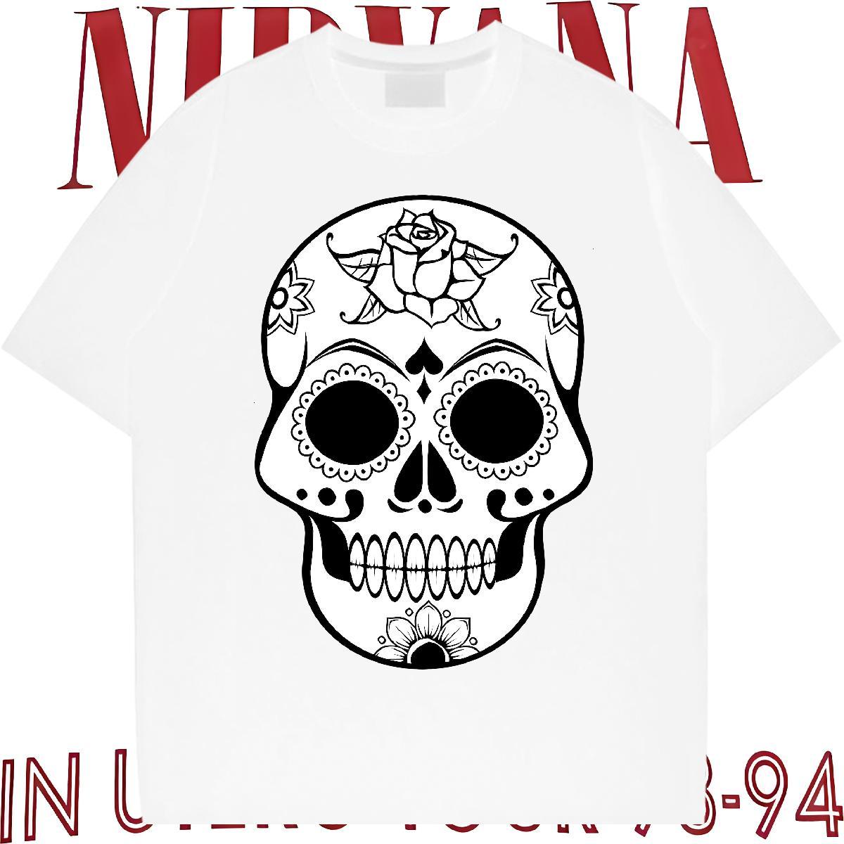 TOP Quality T Shirts Men 100% Cotton 230g skull Street Floral Print Breathable Short Sleeve Mens Tshirts 2024 Designer Polos