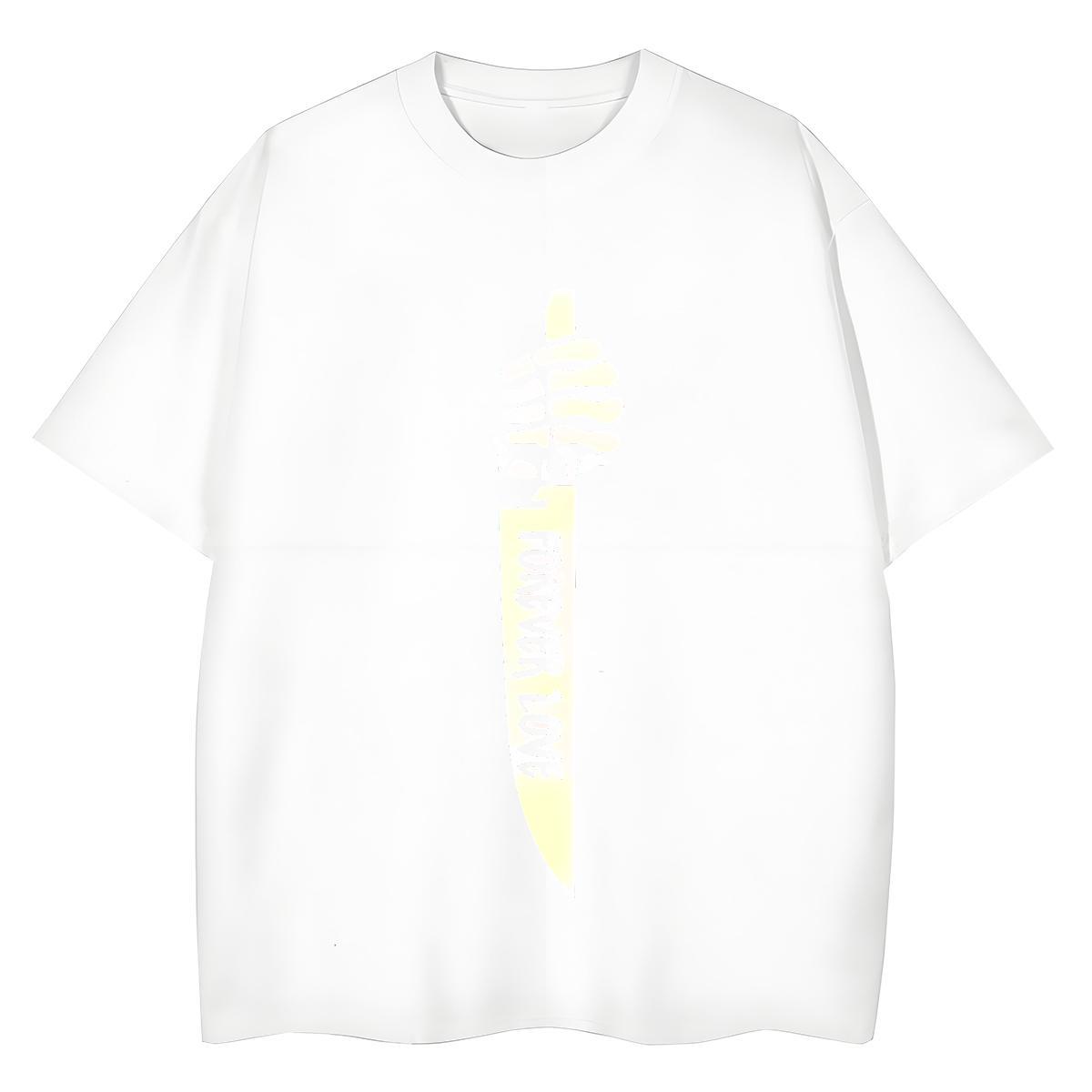 Free Shipping Womens Tshirts 230g Cotton Lines Daily Outfit Womens T Shirts Breathable Crew Neck Cartoon Printing L-4XL Tees Shirts